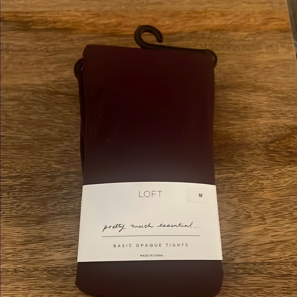 LOFT Essential Opaque Tights in Deep Burgundy
